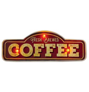 Znak metalowy FOREVER LIGHT Fresh Brewed Coffee