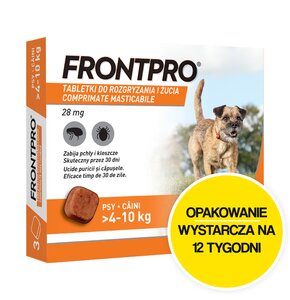 Tabletka przeciw pchłom i kleszczom FRONTPRO M (4 - 10 kg) Ochrona przez 12 tygodni
