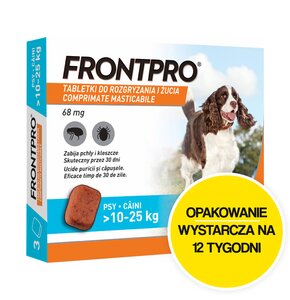 Tabletka przeciw pchłom i kleszczom FRONTPRO L (10 - 25 kg) Ochrona przez 12 tygodni