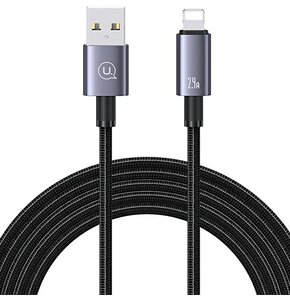 Kabel USB - Lightning USAMS SJ669USB01 2.4A 2 m Stalowy