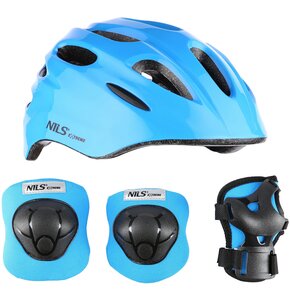 Kask rowerowy NILS EXTREME MTW01+H210 Niebieski dla Dzieci (rozmiar XS)