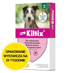 Obroża KILTIX przeciw kleszczom i pchłom dla małych psów (38 cm) Ochrona przez 24 tygodnie