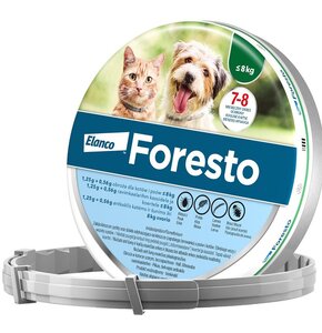 Obroża FORESTO przeciw kleszczom i pchłom dla psów i kotów do 8 kg (38 cm)
