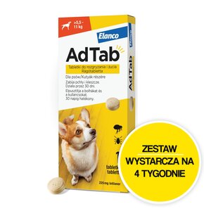 Tabletka przeciw pchłom i kleszczom ELANCO Adtab (5.5 - 11 kg) Ochrona przez 4 tygodnie