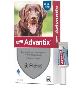 Krople na pchły i kleszcze BAYER Advantix Spot-on Duże psy (25-40 kg) 4 ml
