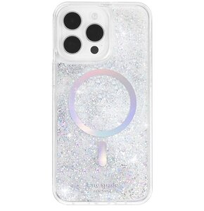 Etui KATE SPADE NEW YORK Liquid Glitter MagSafe do Apple iPhone 15 Pro Max Przezroczysto-srebrny