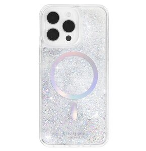 Etui KATE SPADE NEW YORK Liquid Glitter MagSafe do Apple iPhone 15 Pro Przezroczysto-srebrny