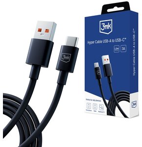 Kabel USB - USB-C 3MK Hyper Cable 1.2 m Czarny