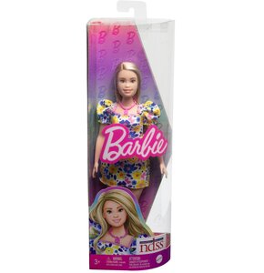 Lalka Barbie Fashionistas Niebiesko-żółte Kwiaty HJT05