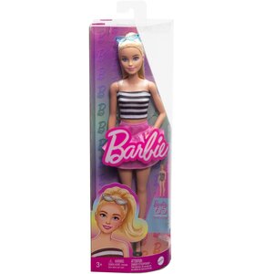 Lalka Barbie Fashionistas Top w biało-czarne paski HRH11