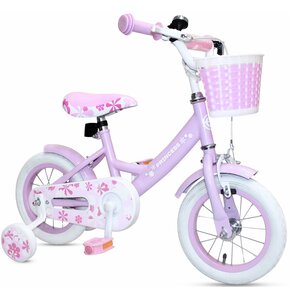 Rower dziecięcy ENERO Princess 12 cali dla dziewczynki Różowy