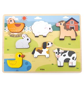 Puzzle VIGA Na podkładce: Farma 44702 (7 elementów)
