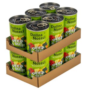 Karma dla psa DOLINA NOTECI Superfood z jeleniem i kaczką 12 x 400 g