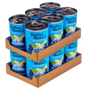 Karma dla psa DOLINA NOTECI Superfood z cielęciną i jagnięciną 12 x 400 g