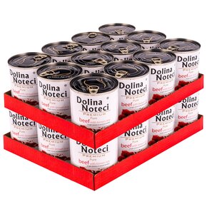 Karma dla psa DOLINA NOTECI Premium Pure bogata w wołowinę z ryżem 24 x 800 g
