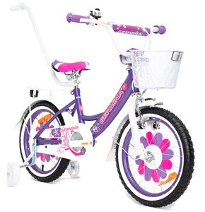 Rower dziecięcy GERMINA BMX 16 cali dla dziewczynki Fioletowy