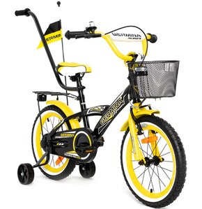 Rower dziecięcy GERMINA BMX 16 cali dla chłopca Czarno-żółty