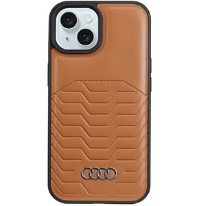 Etui AUDI Synthetic Leather MagSafe do Apple iPhone 13/14/15 Brązowy