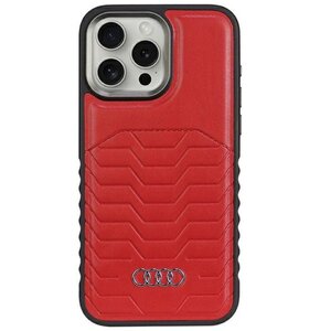 Etui AUDI Synthetic Leather MagSafe do Apple iPhone 15 Pro Czerwony