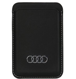 Etui AUDI Synthetic Leather Wallet Card Slot MagSafe Czarny