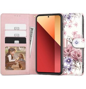 Etui TECH-PROTECT Wallet do Xiaomi Redmi Note 13 Pro 4G/LTE Kwiaty