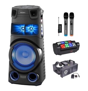 Zestaw do karaoke (Power audio SONY MHC-V73D + Mikrofon BLAUPUNKT WM60UDB (2 szt.) + Reflektor LIGHT4ME Spider MkII Turbo + Wytwornica dymu LIGHT4ME Jet 2000)