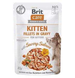 Karma dla kota BRIT CARE Kitten Fillets in Gravy Savory Salmon Łosoś 85 g