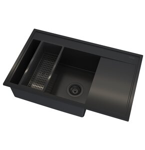 Zlewozmywak PYRAMIS Camea 1B1D L 070168402 + wkładka ociekowa Czarny