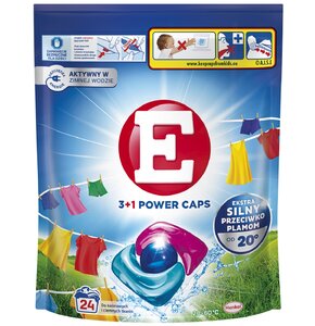 Kapsułki do prania E 3+1 Power Caps Color - 24 szt.