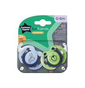 Smoczek TOMMEE TIPPEE Fun Style Friends 0-6 m (2 sztuki)