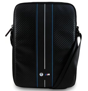 Torebka na tablet BMW Carbon & Blue Stripes 10 cali Czarny