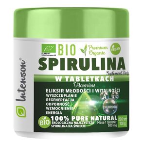 Suplement na koncentracje INTENSON Bio Spirulina 100% (200 tabletek)