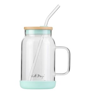 Słoik ze słomką VIALLI DESIGN Fuori 600 ml Miętowy