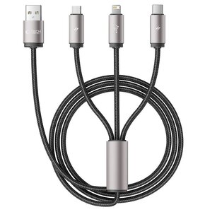 Kabel USB - Lightning/Micro USB/USB-C TECH-PROTECT UltraBoost 3w1 3.5A 1m Szary