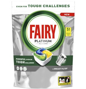Kapsułki do zmywarki FAIRY Platinum All in One Lemon -  51 szt.