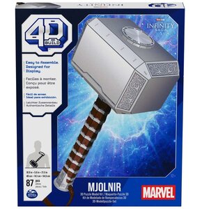 Puzzle 3D SPIN MASTER Bulid Marvel Młot Thora Mjolnir (87 elementów)