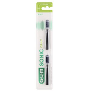 Oryginalna końcówka szczoteczki SUNSTAR GUM Sonic Daily Czarny (2 szt.) (Ultracienkie włosie)