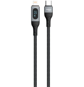 Kabel USB-C - Lightning DUDAO z wyświetlaczem LCD 20W 1 m Czarny