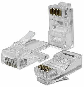 Wtyk QOLTEC 54545 Przelotowy, Kategoria 6, Pozłacane styki (10 szt.)