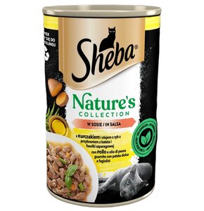 Karma dla kota SHEBA Kurczak z olejem rybnym przybrany batatem i fasolką szparagową w sosie 400 g