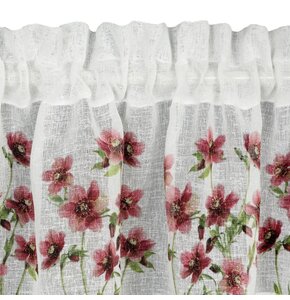 Firana gotowa EUROFIRANY Isa 150 x 60 cm Biało-bordowy