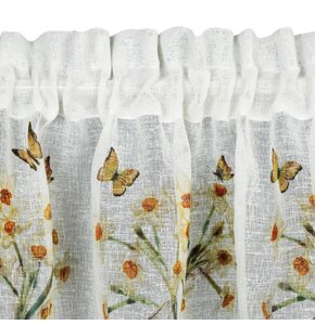 Firana gotowa EUROFIRANY Flora 150 x 30 cm Biało-żółty
