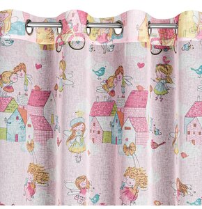 Zasłona EUROFIRANY Polly 140 x 250 cm Różowo-żółty