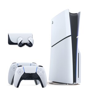 Konsola SONY PlayStation 5 Slim + 2 Kontrolery SONY DualSense Biały + Słuchawki SONY Pulse Explore