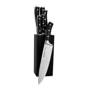 Zestaw noży kuchennych ze stojakiem VINTAGE CUISINE (7 elementów) Czarny