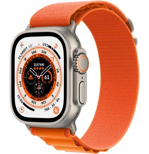 APPLE Watch Ultra GPS + Cellular 49mm koperta tytanowa + opaska Alpine rozmiar S (pomarańczowy)