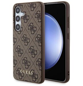 Etui GUESS 4G Metal Gold Logo do Samsung Galaxy S24 Brązowy