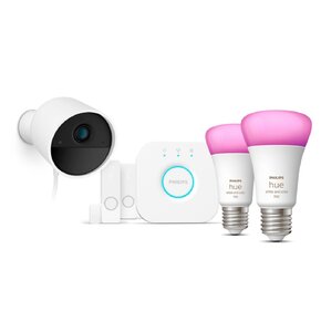 Zestaw startowy PHILIPS HUE Secure (kamera, 2 czujniki, 2 żarówki, mostek)