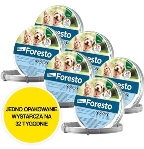 Obroża FORESTO przeciw kleszczom i pchłom dla psów i kotów do 8 kg (38 cm) 6 szt.