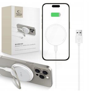 Ładowarka indukcyjna TECH-PROTECT QI15W-A33 Magnetic  15W Biały Qi MagSafe